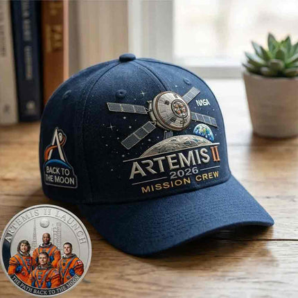 Artemis II Lunar Mission Commemorative Hat, 2026 Back to the Moon Space Cap