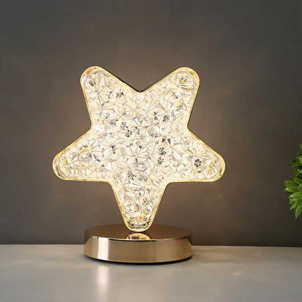 Star LED Night Light, USB Rechargeable Crystal Table Lamp with Touch Control & Dimmable Brightness