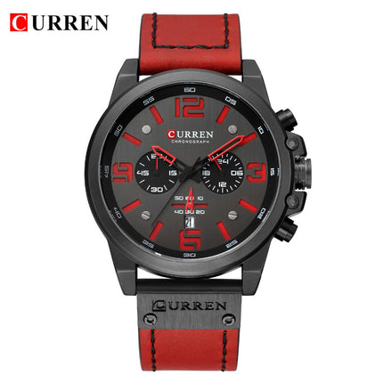 Men's Business Casual Quartz Wrist Watch, Leather Strap Analog Male Dress Watch