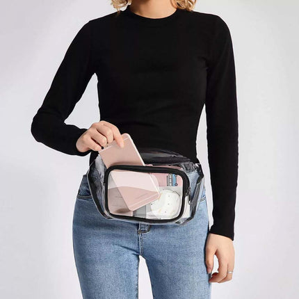 Clear Waterproof Adjustable Waist Fanny Pack for Men & Women