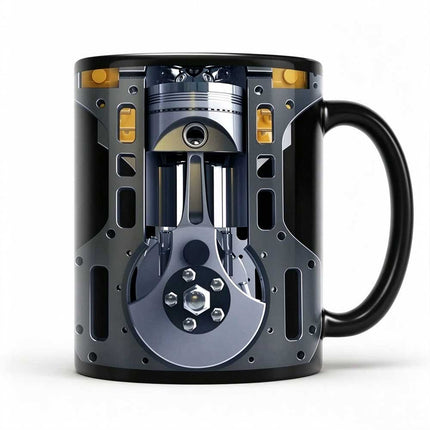Mechanic Engine Ceramic Coffee Mug 350ml, Engine Block Shape Tea Cup