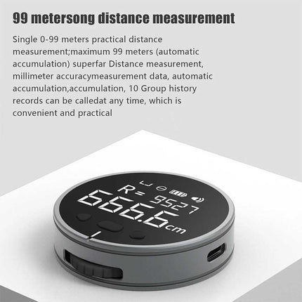 8 in 1 Electronic Tape Measure LCD Digital Ruler Rechargeable Multi-function AUS