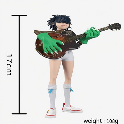 Virtual Band Character Resin Collectible Figure, Hand-Painted Statue with Signature Instrument, Premium Display Piece for Fans