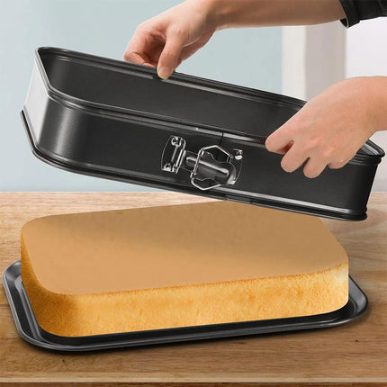 28cm Rectangular Non‑Stick Springform Cake Tin – Baking Tray for Cakes & Desserts