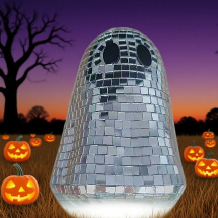 Ghost Disco Ball Halloween Centerpiece Glitter Ghost Sign Tiered Tray Ornaments