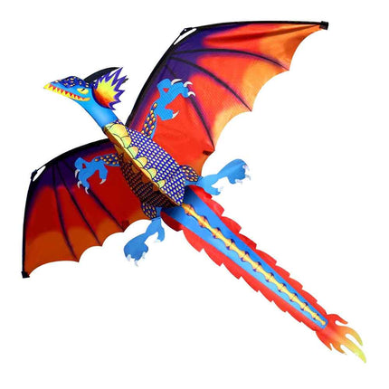 Large Dragon Kite with 1.6m Tail, Easy Fly Outdoor Toy for All Ages