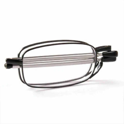 Compact Folding Reading Glasses Black Frame with Case +1.5 +2.0 Mens