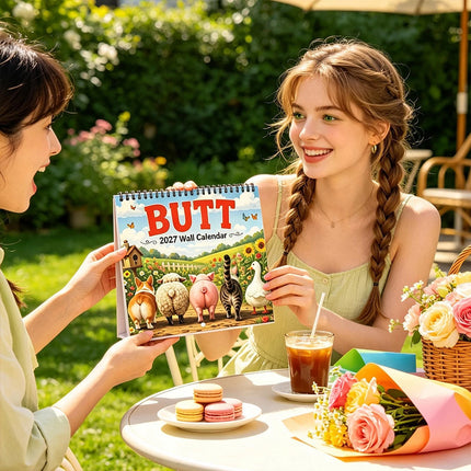 2027 Funny Animal Butts Wall‑Hanging Calendar, Hilarious Novelty Gag Gift