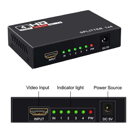 4in1 1080P HDMI Hub Adapter Female to Female Video Signal Splitter Converter USB