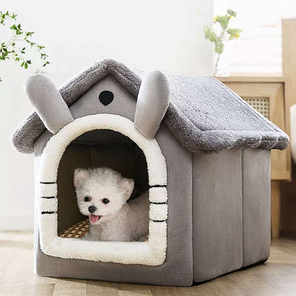 Small Pet Cat Kitten Dog Beds Igloo Fleece Bed Pyramid Cozy Washable Warm House Cave