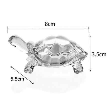 Mini Crystal Glass Turtle Figurine Feng Shui Ornament