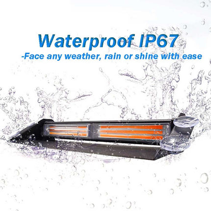 12V-24V Amber LED Warning Strobe Beacon Car Roof Flashing Recovery Light Bar