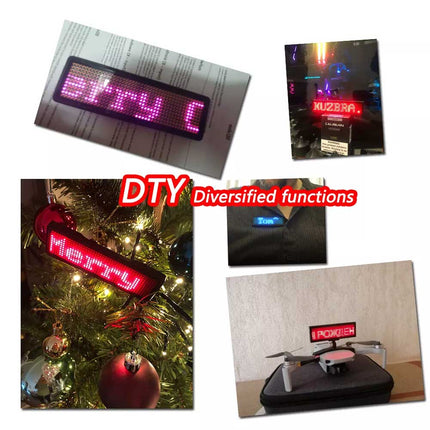 LED Bluetooth Digital DIY Programmable Scrolling Name Message Tag Badge Sign for iphone