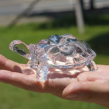 Mini Crystal Glass Turtle Figurine Feng Shui Ornament