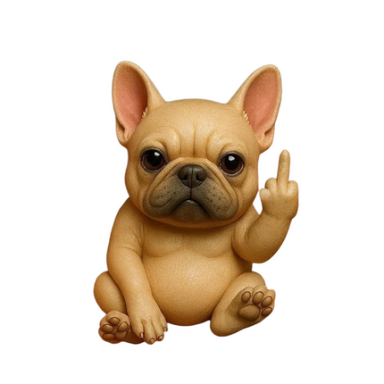 Lifelike Mini Highland Cow Middle Finger Resin Figurine - Realistic Animal Statue, Unique Ornament for Home Decor