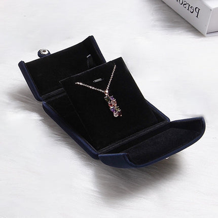 Double-Opening Small Velvet Jewelry Box for Necklaces & Earrings