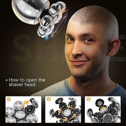 Men’s 7-Head Electric Razor: Multi-Functional Bald Skull, Beard & Hair Trimmer