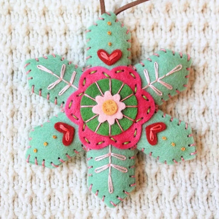 4PCS Random Color Finished DIY Christmas Snowflake Felt Ornaments - Ready-to-Use Craft Decor Kit for Holiday Tree Hanging, Home Party Decoration