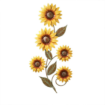 3D Metal Sunflower Wall Art Decor Rustic Floral Ornament for Outdoor Garden & Indoor Home Decoration