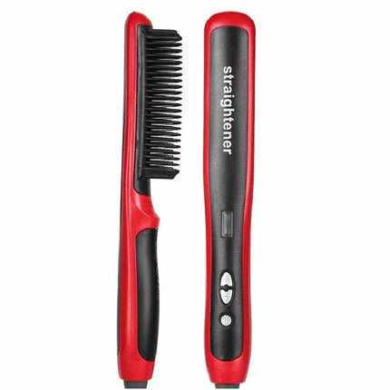 LCD Electric Quick Heated Beard Straightener Brush Hair Comb Curling Curler Show