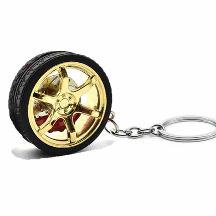 Chain Brake Discs Key Ring Simulation Tire Car Wheel Keychain RIM Wheel Keyring