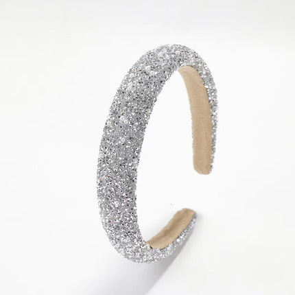 Bling Bling Crystal Pearl Headband for Women and Girls, Elegant Glitter Hair Accessory for Party Wedding Daily Wear