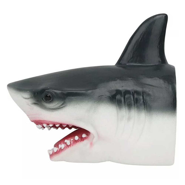 Handmade Stretchy Shark-Head Shark Hand Puppet Soft Animal Gloves Baby Kids Toys