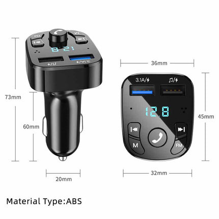 Bluetooth 3.1A Car Wireless FM U-DISK Transmitter Adapter  2USB PD Charger