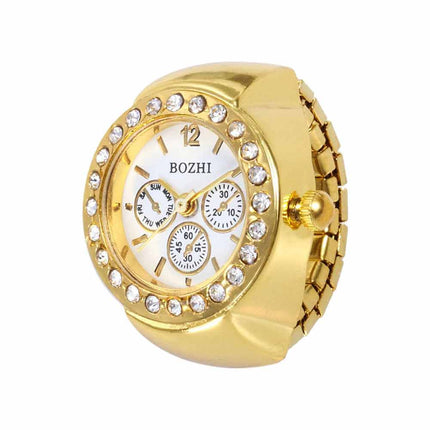 Bling Women Finger Ring Watch Analog Finger Ring Watch Ring Quartz Watch Ring