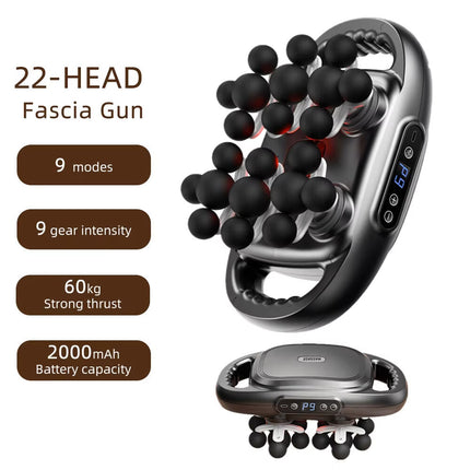 22-Head Fascia Gun High-Frequency Vibration Body Massage Gun Muscle Massager AU