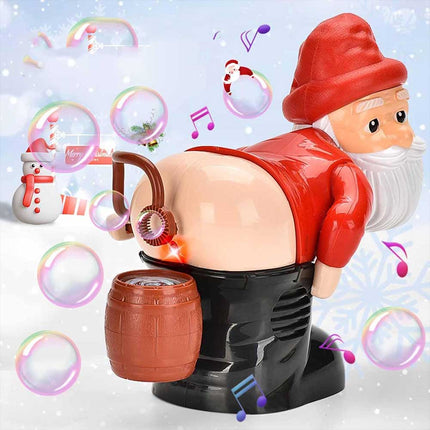 Christmas Snowman Bubble Machine for Kids, Automatic Bubble Blower with Music & LED Lights