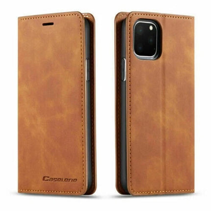 Premium Leather Flip Magnetic Wallet Case Protective Cover for iPhone 17