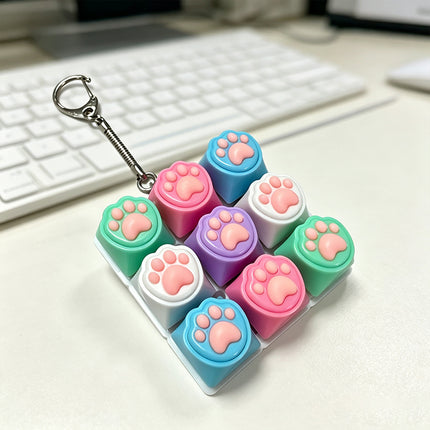 9-Key Keyboard Fidget Clicker Toy, Button Finger Keycap Stress Relief Toy