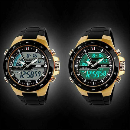 Chronograph Men Sport Wrist Watch Digital Big Dial Date Analog Military