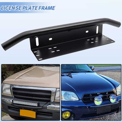 Car License Plate Frame Mount Bracket Bull Bar/Bumper Fit with LED Light