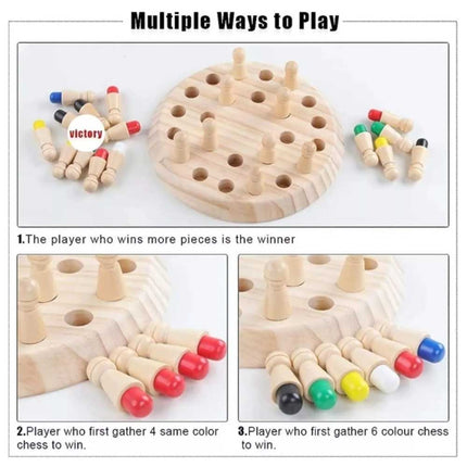 Wooden Memory Match Stick Chess Colour Game Board Puzzle Montessori Edu for Kids