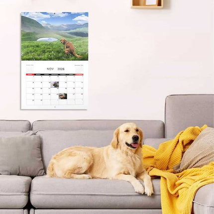 2026 Funny Dog Pooping Wall Calendar, Hilarious Canine Pooping Scenes in Beautiful Places