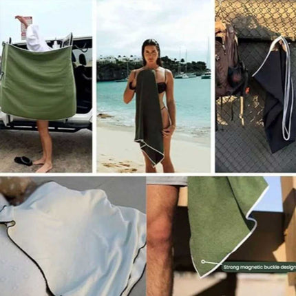 Coral Fleece Outdoor Magnetic Bath Towel Multifunctional Magnet Towels