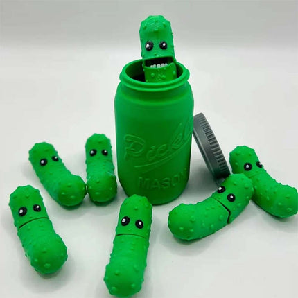 Novelty 3D Printed Pickles in Mason Jar Fun Tickle Pickle Gifts for Everyone