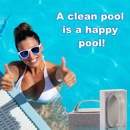 1 Piece Pumice Stone Cleaning Block with Handle for Swimming Pools, Spas and Tiles