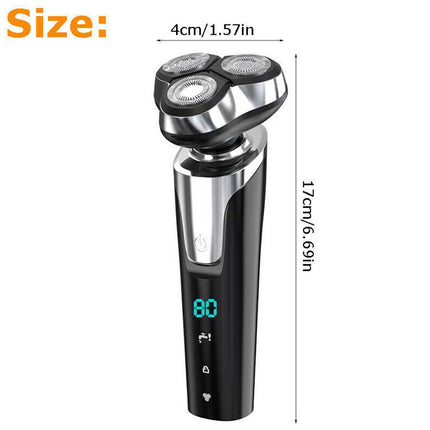 Mens Electric Shaver Dry/ Wet Cordless Razor USB Rechargeable Rotary