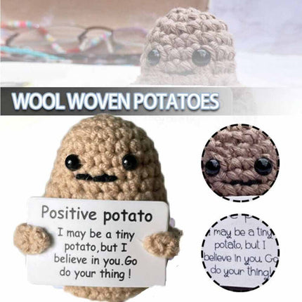 Funny Positive Potato Knitted Doll Christmas Holiday Home Decor Desk Gift