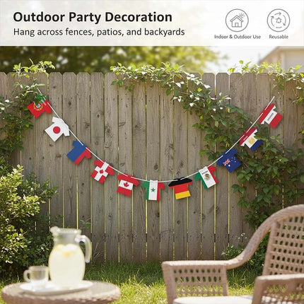 2026 World Cup Football Bunting Banner, 49Pcs Jersey Shape Flags, Sports Event Party Decoration