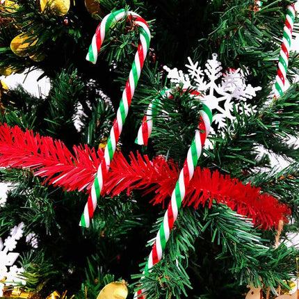 6Pcs/Set Plastic Candy Cane Christmas Hanging Decoration Xmas Tree Ornament