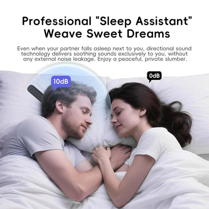Bluetooth Bone Conduction Under Pillow Speaker with Timer & Wired Remote Control, 3 Audio Modes, Built-in White Noise Machine, Sleep Sound Therapy for Side Sleepers, ASMR & Meditation, No Ear Pressure, TF Card Support