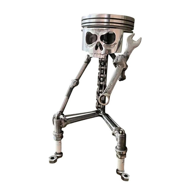 Carving Piston Skull Face Resin Ornament Photo Props Skull Head Statue for Home Office