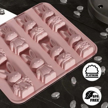 Easter Bunny 8 Grids Mould Food Grade Baking Mold Kitchen Baking Tool