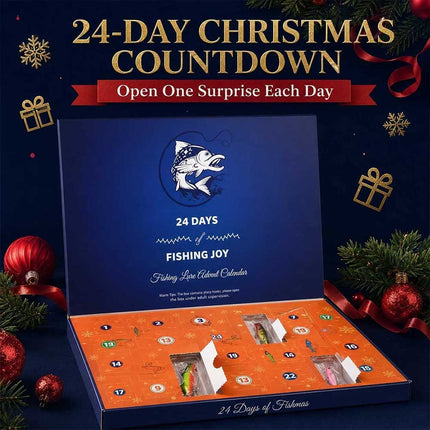 24 Day Fishing Lure Advent Calendar Christmas Tackle Gift Set for Men Teens