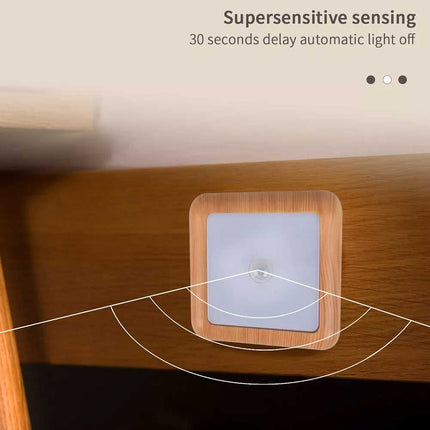 Motion Sensor 6 LED Night Light Battery Powered Indoor Closet Cabinet Wall Lamp