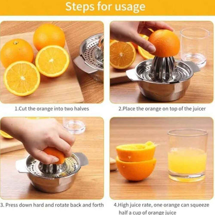 304 Stainless Steel Hand Press Juicer Portable Lemon Orange Fruit Squeezing Tool